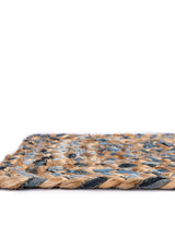 Hand Braided Chindi Blue Table Runner Rug