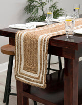 Handcrafted Indian Jute Rug , Hand Braided Jute Table Runner Rug