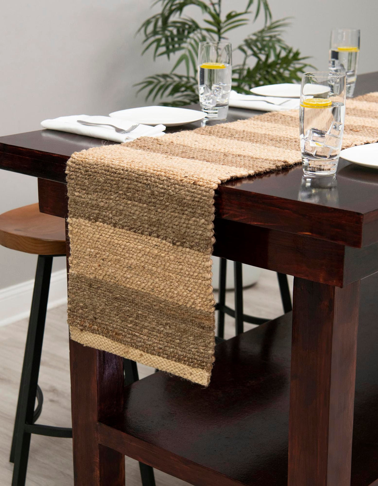 Hand Braided Natural Ivory Jute Table Runner Rug