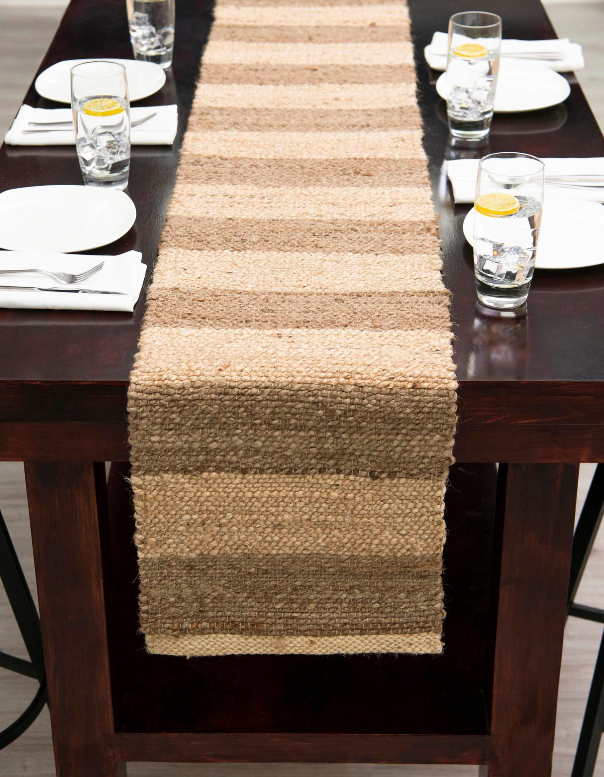 Hand Braided Natural Ivory Jute Table Runner Rug