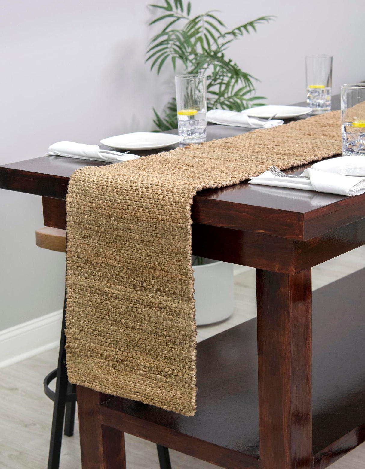 Hand Woven Chunky Jute Table Runner Rug