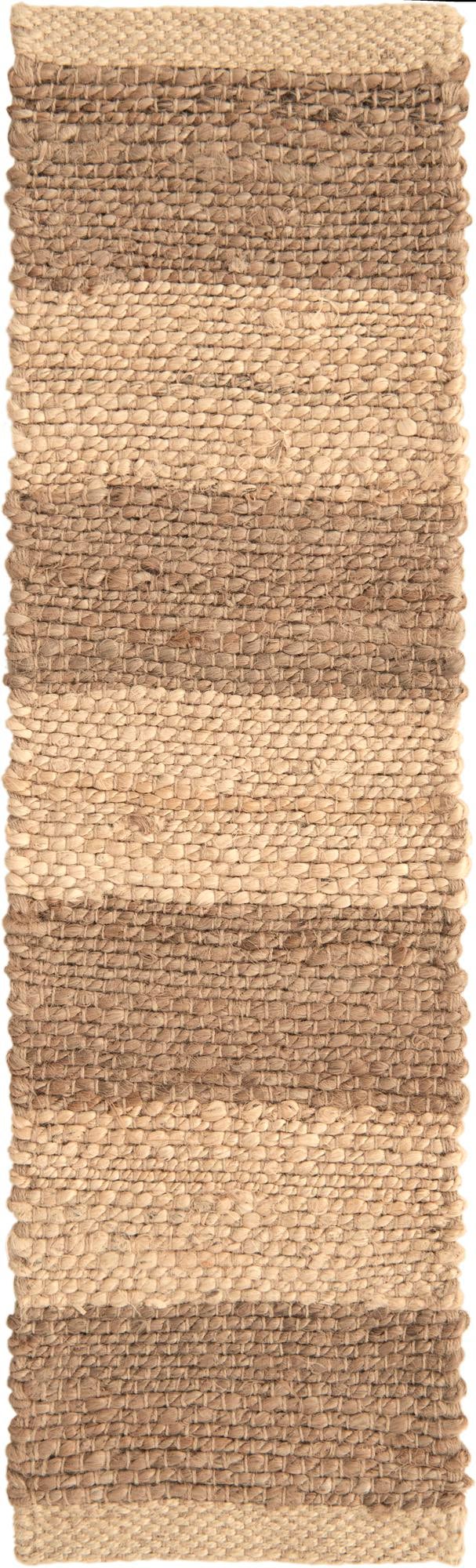 0' 9 x 2' 6 Hand Woven Braided Natural Ivory Jute Stair Tread Rug