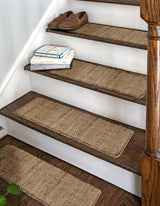 0' 9 x 2' 6 Hand Woven Chunky Jute Stair Rug