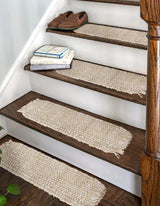 0' 9 x 2' 6 Hand Woven Chunky Jute Stair Rug