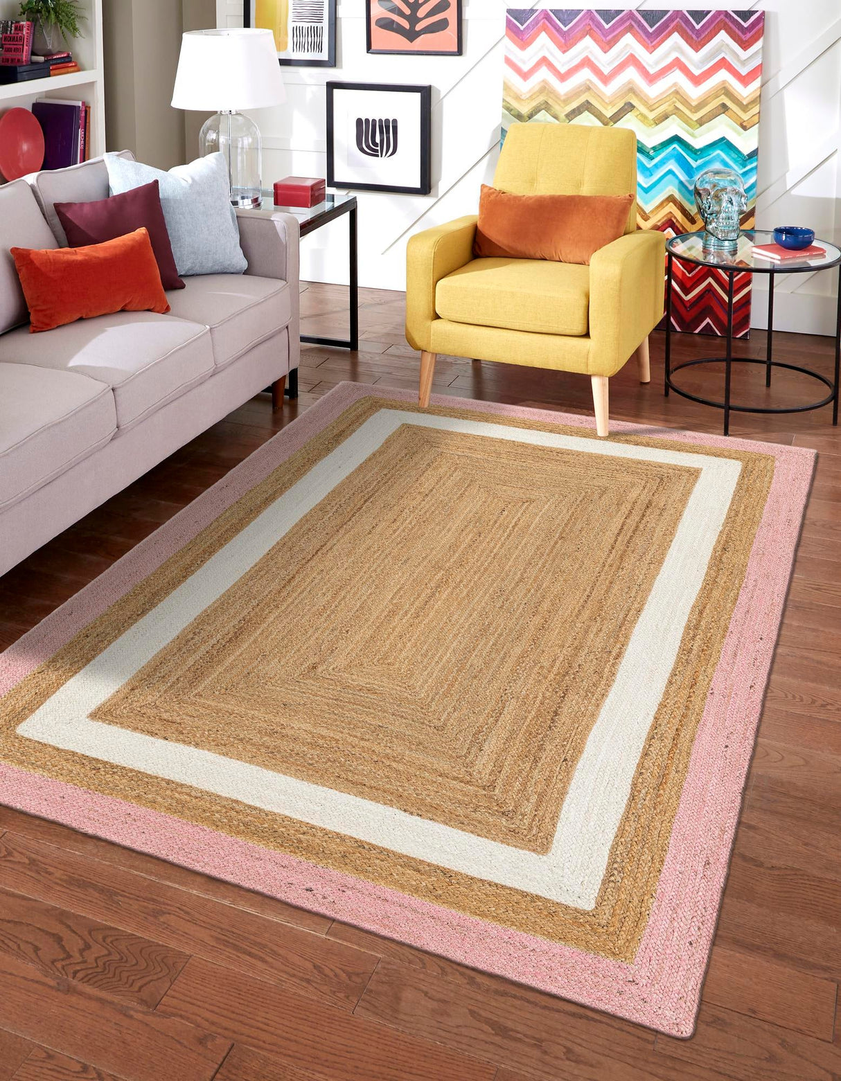 Hand-Braided Natural Jute Rug – Eco-Friendly & Durable Accent Piece