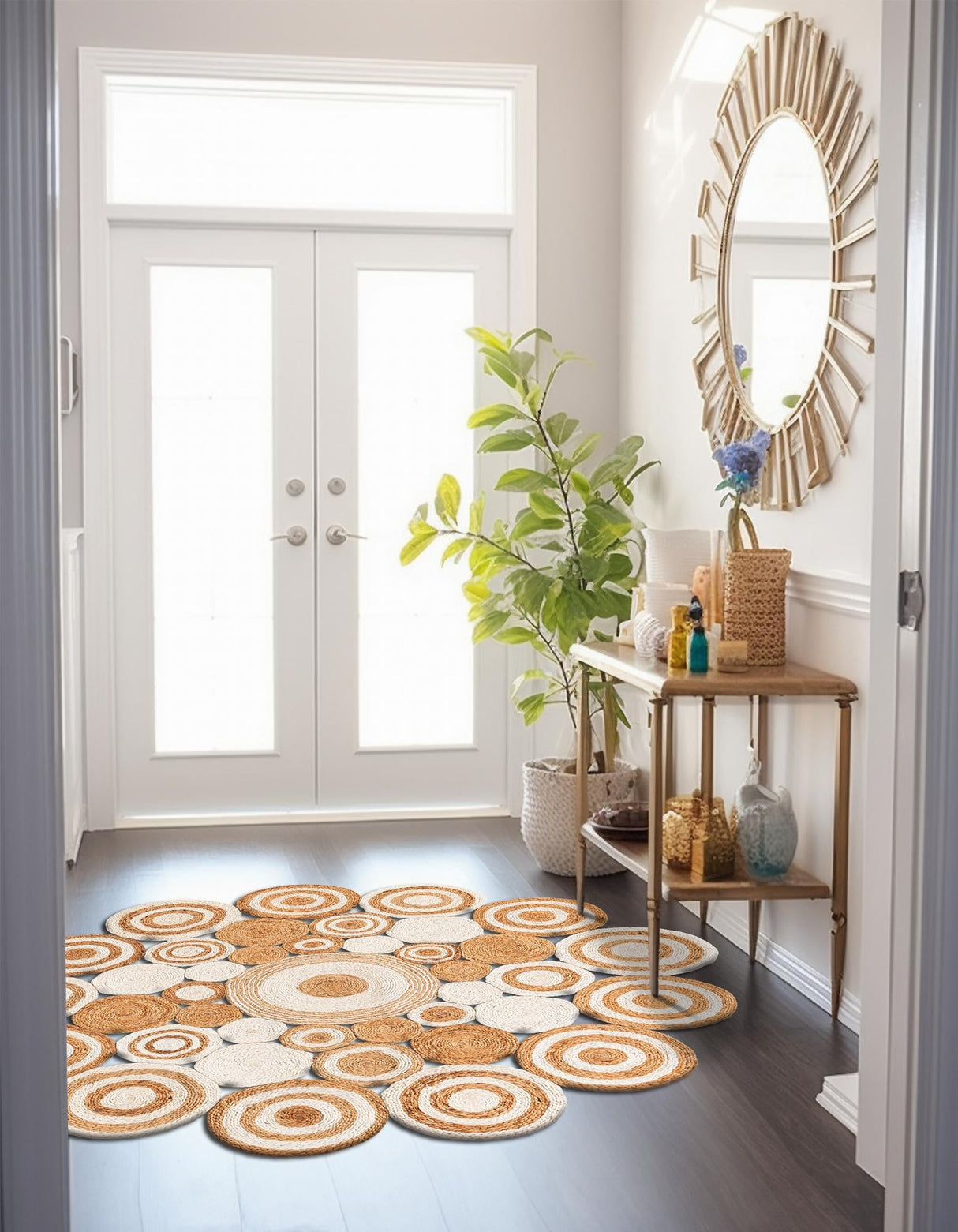 Elegant & Eco-Friendly Round Jute Rug – Natural Style for Any Space