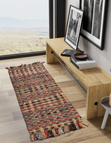 Hand Woven Chunky  Multicolor Jute Runner Rug