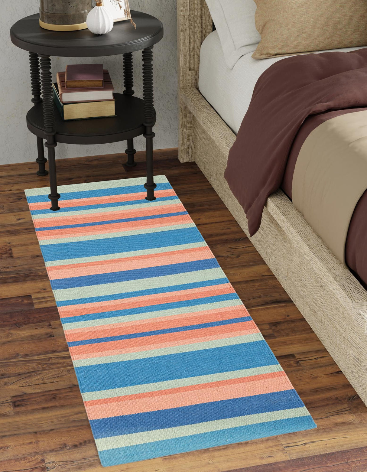 Hand Woven Flatweave Cotton Dhurrie Rug