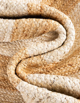 Natural and Ivory Hand Scallop Braided Jute Rug