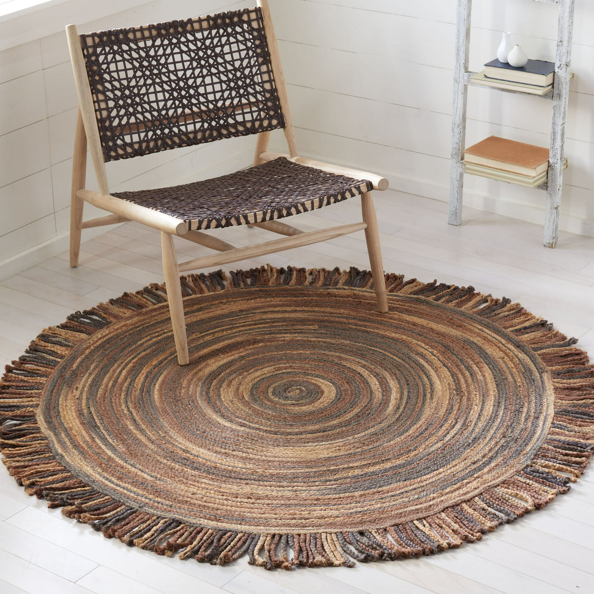 Braided Abby Solid Fringed Area Rug