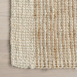 Ivory Classic Striped Border Jute Area Rug