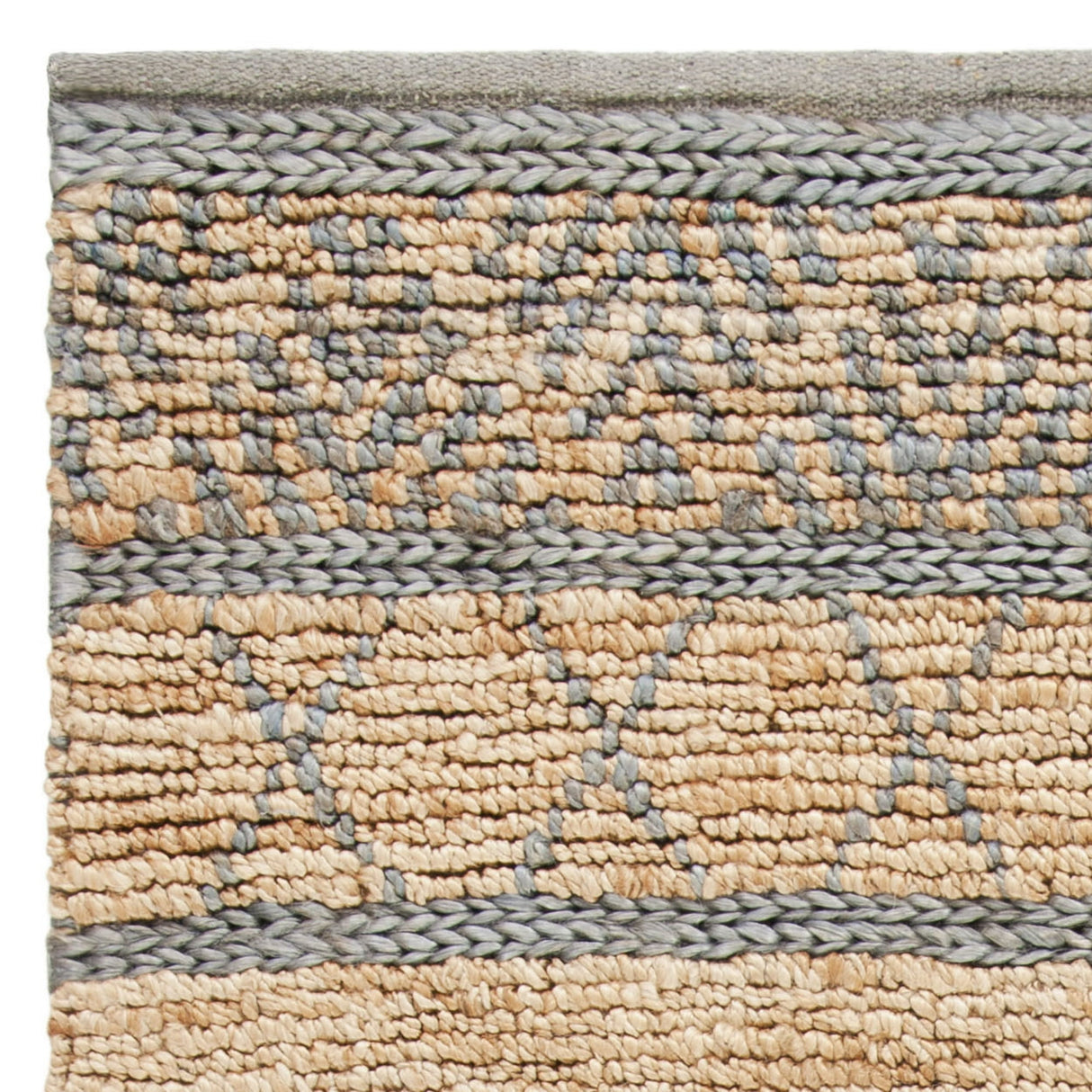 Natural Fiber Dahila Geometric Jute Area Rug, Beige/Grey