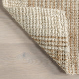 Ivory Classic Striped Border Jute Area Rug