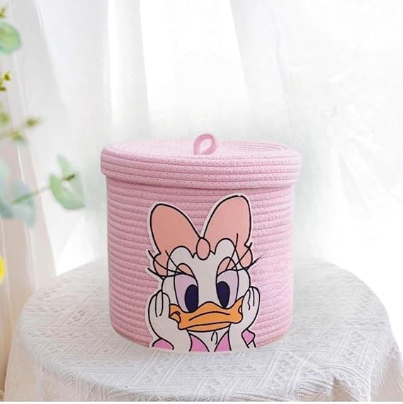 Basket for Baby Diaper, Stuffed Animal Storage Bin Rope Basket for Kids Toy,Daisyy