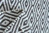 Cotton Rugs For Living Room Zig Zag Pattern Cotton Handmade Reversible White Border Rug