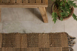 Hand Made Hemp Dhurrie Rugs,Traditional Beige Footboard entryway Rug