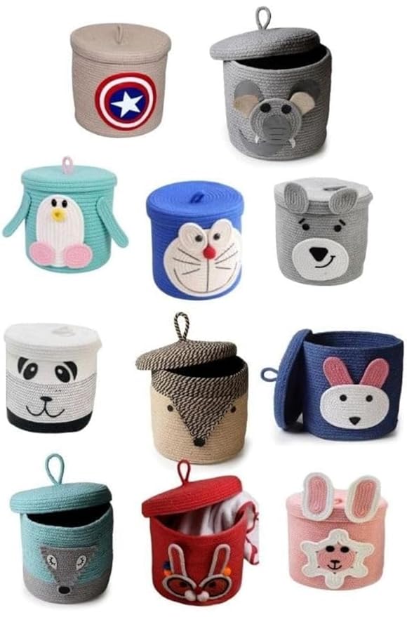 Basket for Baby Diaper, Stuffed Animal Storage Bin Rope Basket for Kids Toy,Daisyy