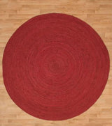 Tapis en jute rouge bohème tressé à la main en jute naturel 