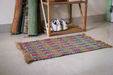 Hemp Dhurrie Rugs,Traditional Multicolor Footboard entryway Rug Chic Victorian Hipster