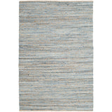 Natural/Blue Braided Striped Jute Area Rug