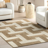 Natural Florentina Geometric Links Jute Area Rug