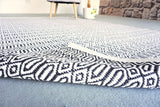 Cotton Rugs For Living Room Zig Zag Pattern Cotton Handmade Reversible White Border Rug