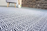 Cotton Rugs For Living Room Zig Zag Pattern Cotton Handmade Reversible White Border Rug