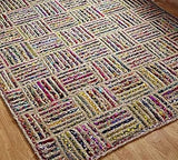 Handwoven Jute Area Rug, Natural [ Living Room ] and Bedroom,Floor Carpet,DINNIG Room Table