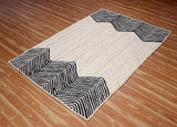 Indian Hand Braided Rug Geometric Black & Beige Jute Rug for Home/Office