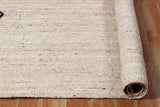 Indian Hand Braided Rug Geometric Black & Beige Jute Rug for Home/Office