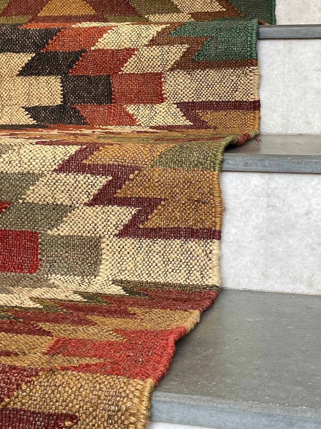 Tapis d'escalier Kilim tissé à la main, tapis d'escalier 