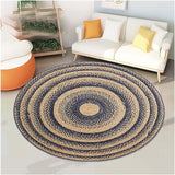 Round Jute Rug Braided Farm Modern Rug Indoor-Outdoor Use