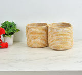 Braided Cotton Baskets | Storage Bins Organizer | Laundry, Toys & Planter Basket