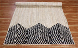 Indian Hand Braided Rug Geometric Black & Beige Jute Rug for Home/Office