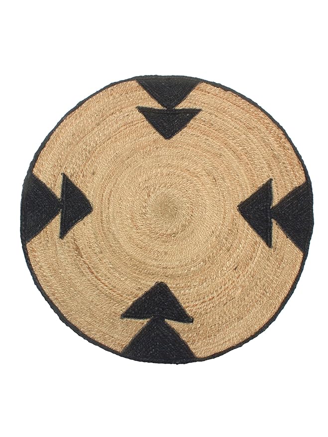 Round Traditional Design Jute Door mat|Mat for Bedroom