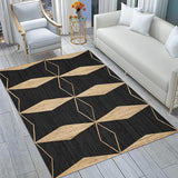 Black Beige Jute Area Rug Hand Woven Flatweave Rugs for all Bedrooms