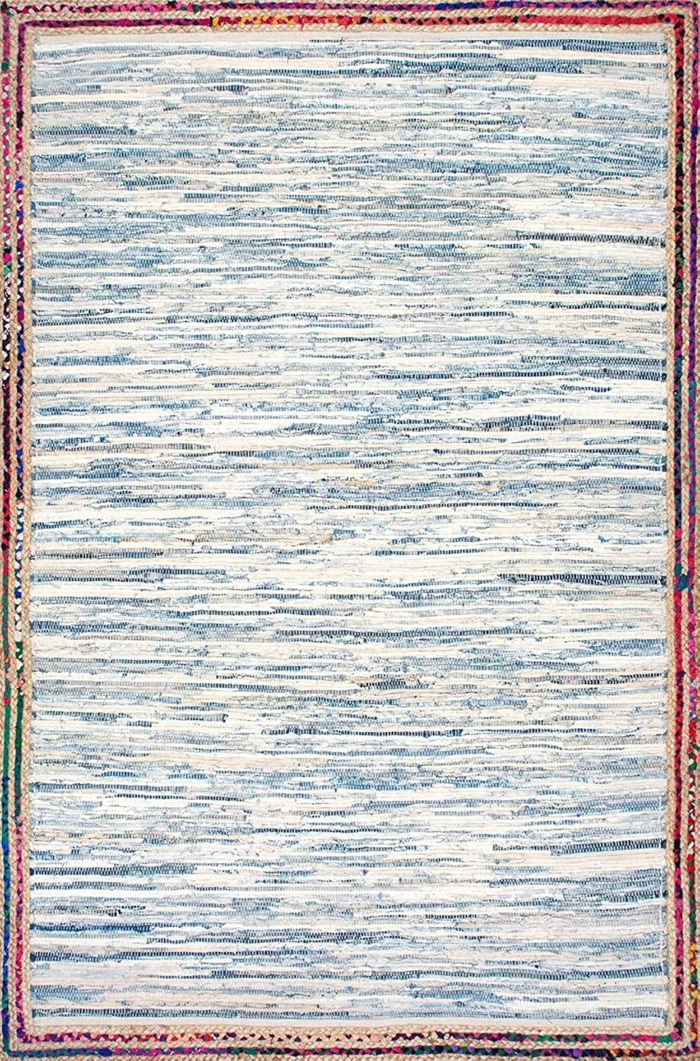 Denim Jute Rugs For Living Room ,Blue Hemp-Denim-Jute Cotton Mix Rugs