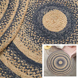 Round Jute Rug Braided Farm Modern Rug Indoor-Outdoor Use