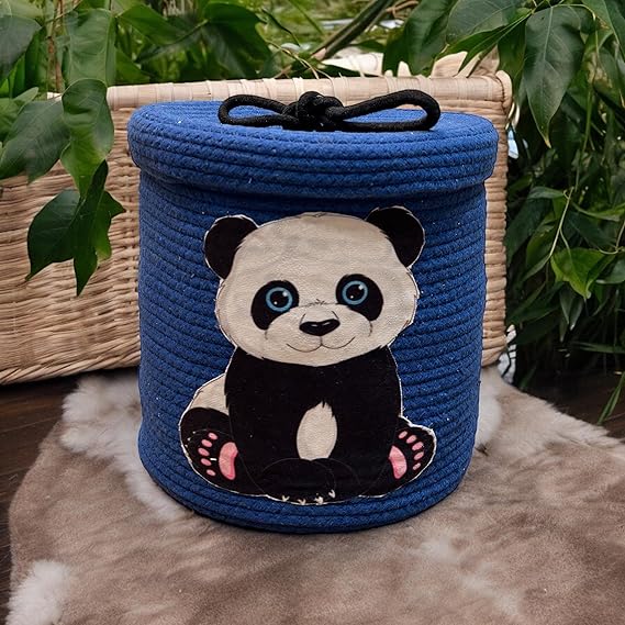 Basket for Kids Toy - Baby Laundry Baskets with lid, Pandaa