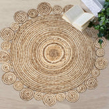 Bleached and Natural Spiral Boutique Jute Rug