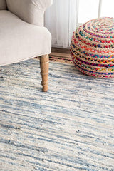 Denim Jute Rugs For Living Room ,Blue Hemp-Denim-Jute Cotton Mix Rugs