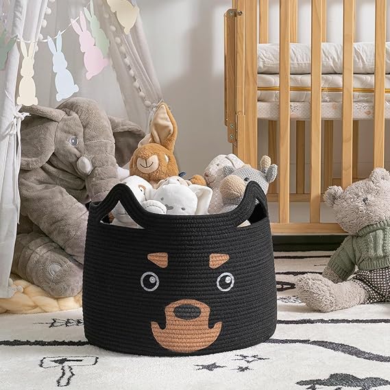 Cute Fox Basket, Baby Nursery Basket for Toys