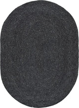 Tapis en jute noir bohème tressé à la main en jute naturel 