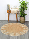 Braided Carpet Rugs|Round Traditional Design Jute Door mat|Mat for Bedroom,Living Room,Dining Room