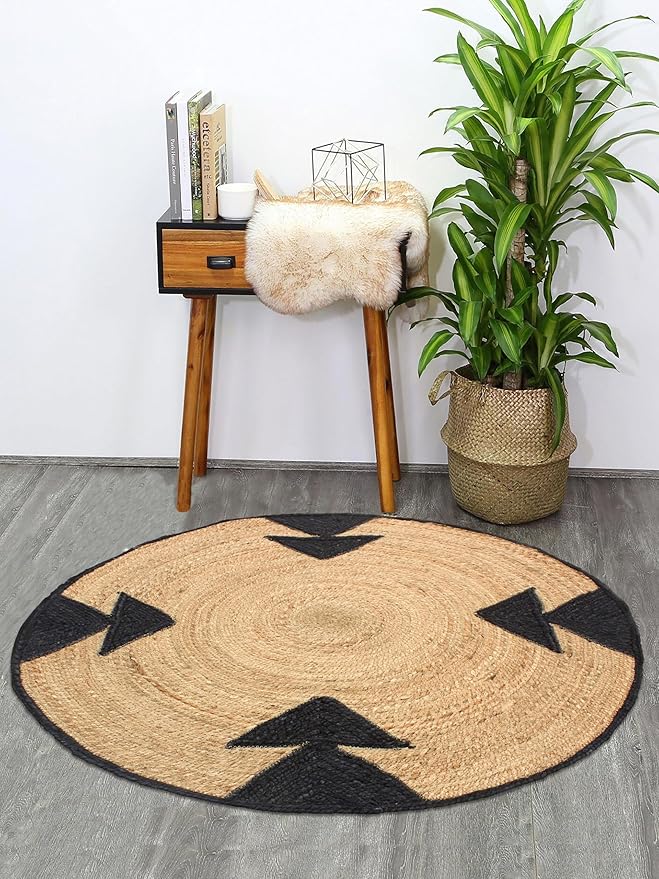 Round Traditional Design Jute Door mat|Mat for Bedroom