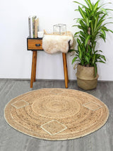 Hand Woven Braided Carpet Rugs Round Traditional Design