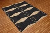 Black Beige Jute Area Rug Hand Woven Flatweave Rugs for all Bedrooms