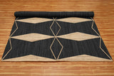 Black Beige Jute Area Rug Hand Woven Flatweave Rugs for all Bedrooms