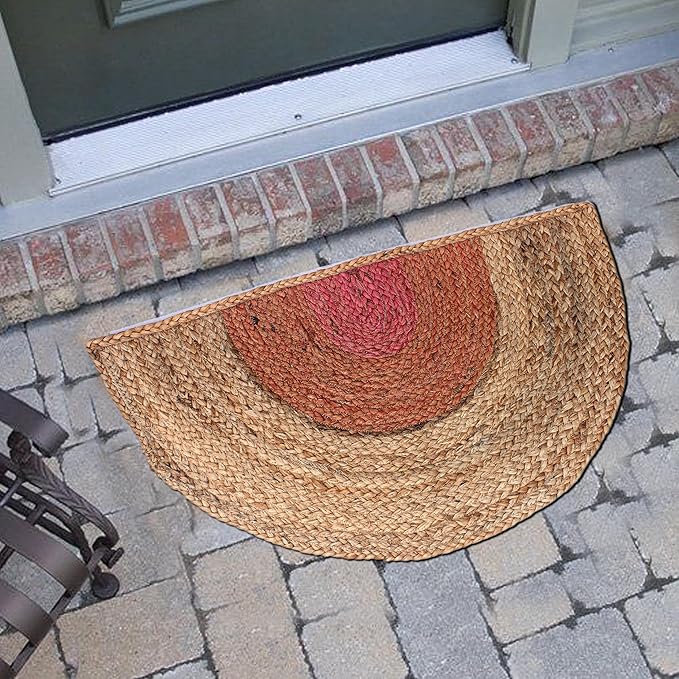 Half Round Door Mat Non-Slip Durable Door Mats Welcome Entrance Way Rug| Half Circle Rugs for Home