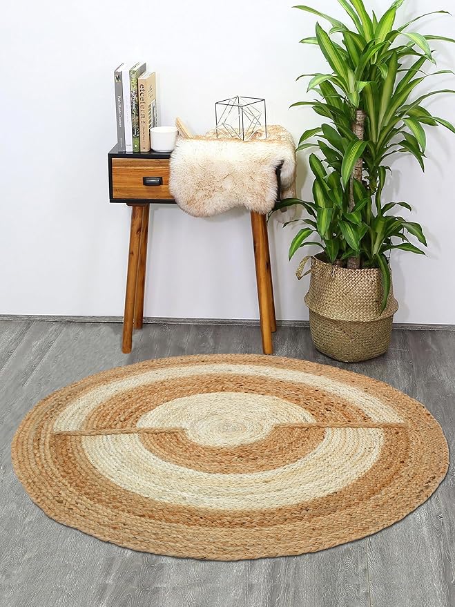 Round Traditional Design Jute Door mat|Mat for Bedroom